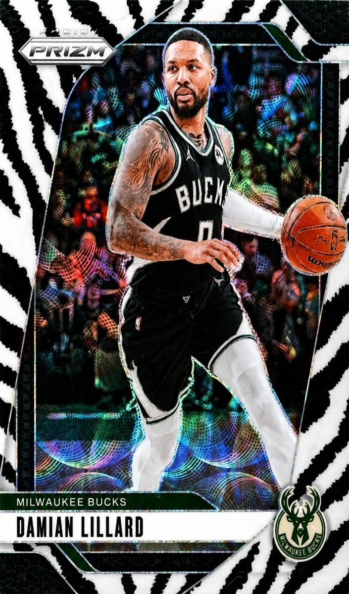 2024 Panini Prizm Basketball White Tiger Stripe Damian Lillard #90