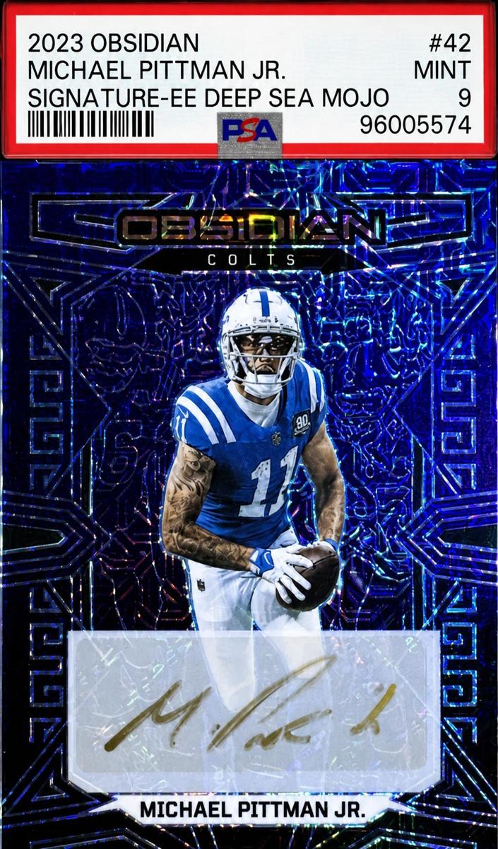 2023 Panini Obsidian Football Electric Etch Deep Sea Mojo Michael Pittman Jr. #42