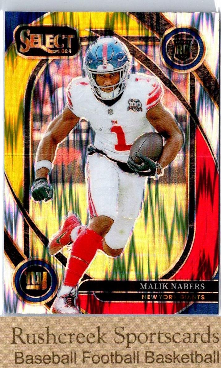 2024 Panini Select Football Red and Yellow Shock Malik Nabers #220