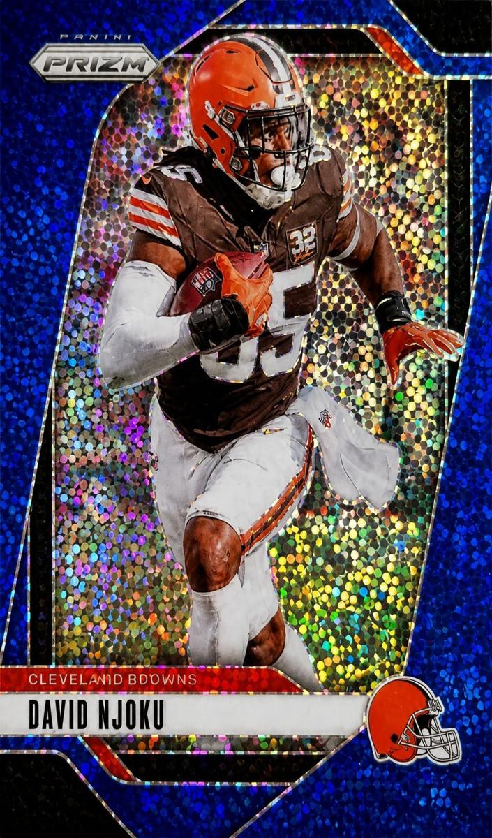 2024 Panini Prizm Football Blue Sparkle David Njoku #68