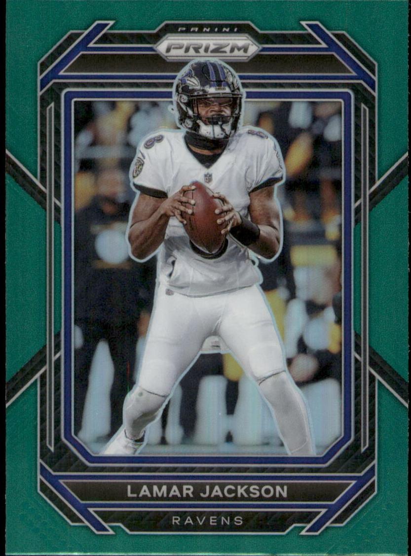 2022 Panini Prizm Football Green Lamar Jackson #19 PSA 10