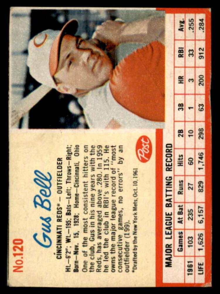 1962 Post Cereal Baseball Gus Bell #120