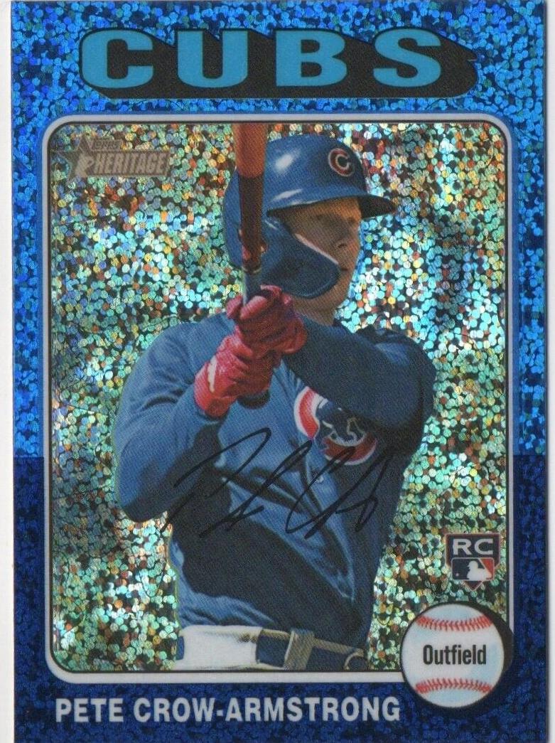 2024 Topps Heritage Chrome Baseball Blue Sparkle Pete Crow-Armstrong #177 PSA 9