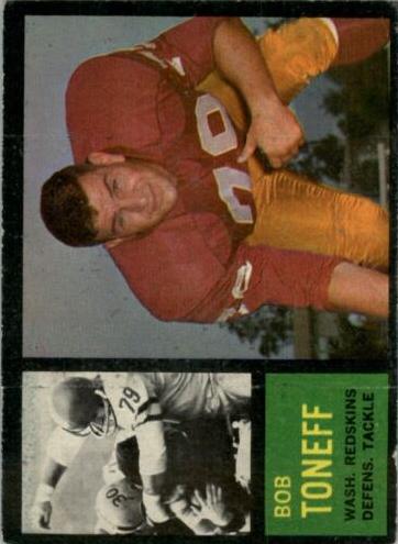 1962 Topps Football Bob Toneff #172 PSA 8