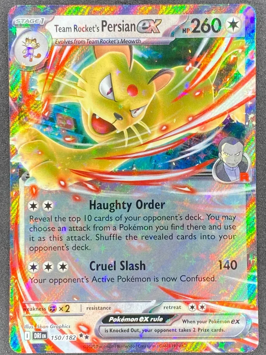 2025 Pokemon Scarlet & Violet Destined Rivals Team Rocket's Persian EX #150