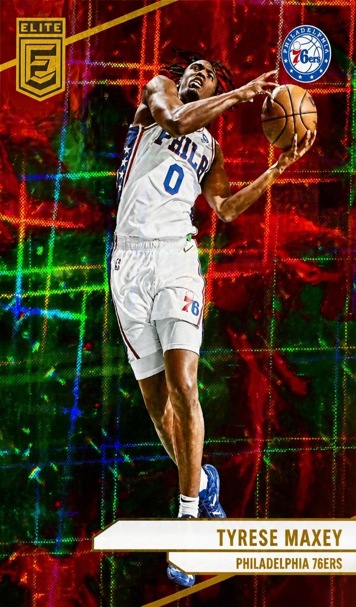 2023 Donruss Elite Basketball International Hyper Red and Green Tyrese Maxey #78 PSA 10
