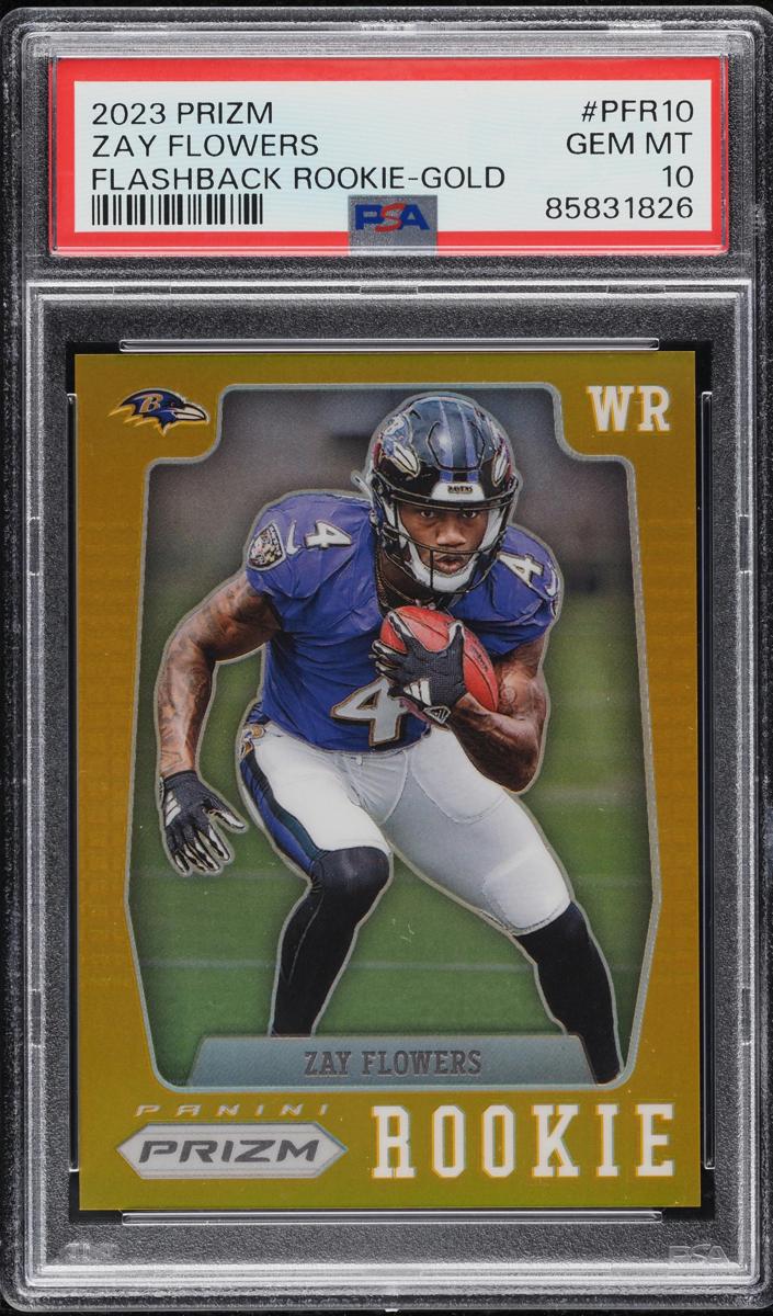 2023 Panini Prizm Football Gold Zay Flowers #PFR-10 PSA 9