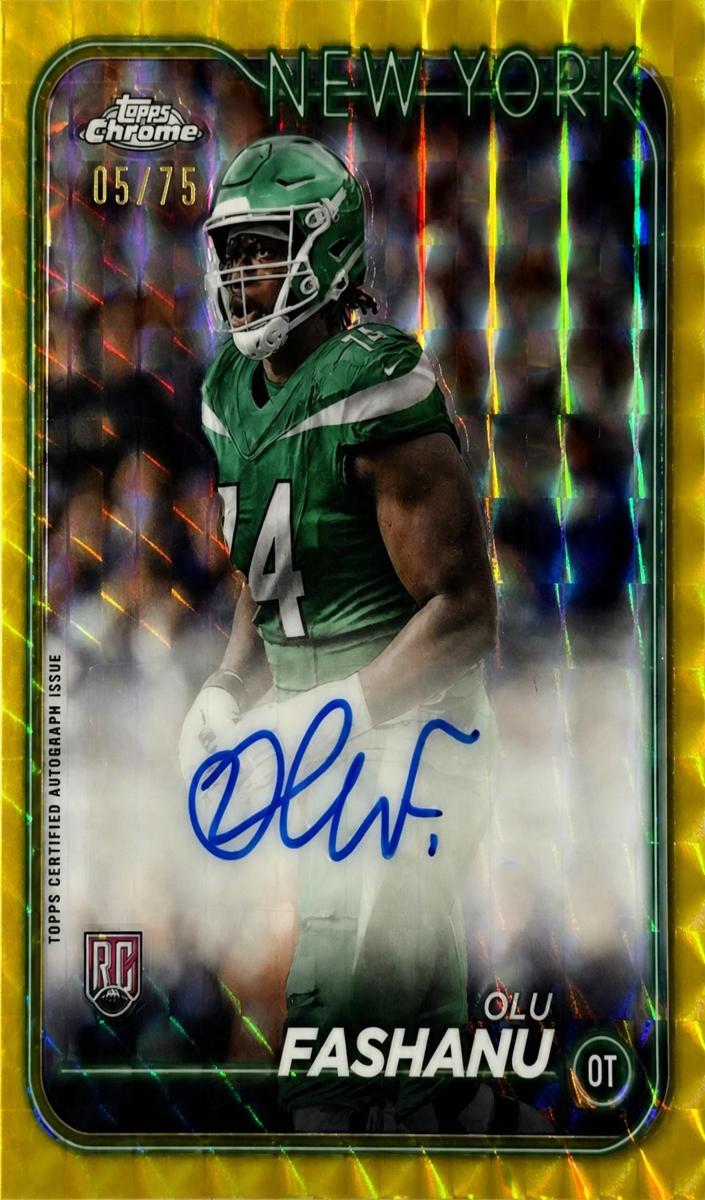 2024 Topps Chrome Football Yellow Geometric Olu Fashanu #RA-OFA