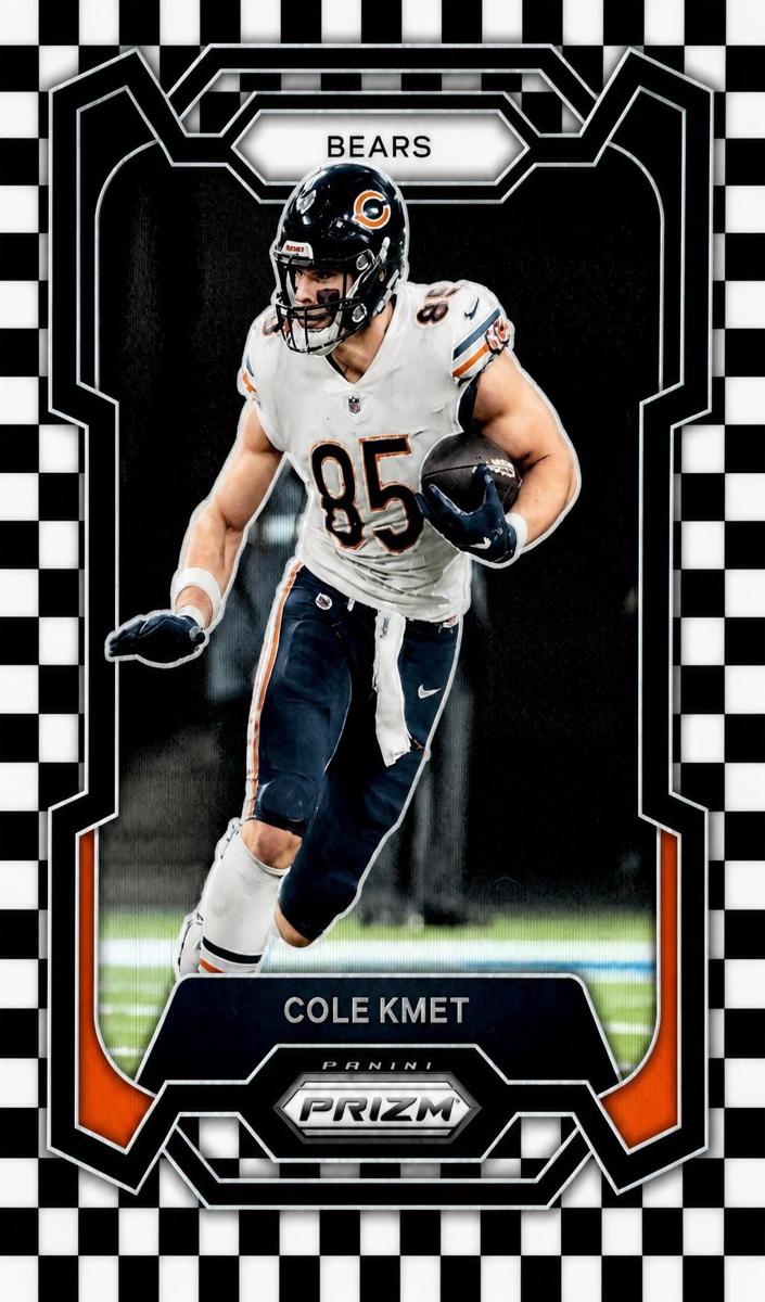 2023 Panini Prizm Football Black and White Checker Cole Kmet #49 PSA 10