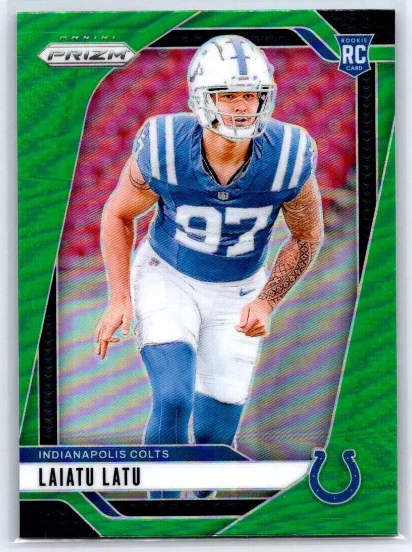 2024 Panini Prizm Football Green Laiatu Latu #366 PSA 8.5