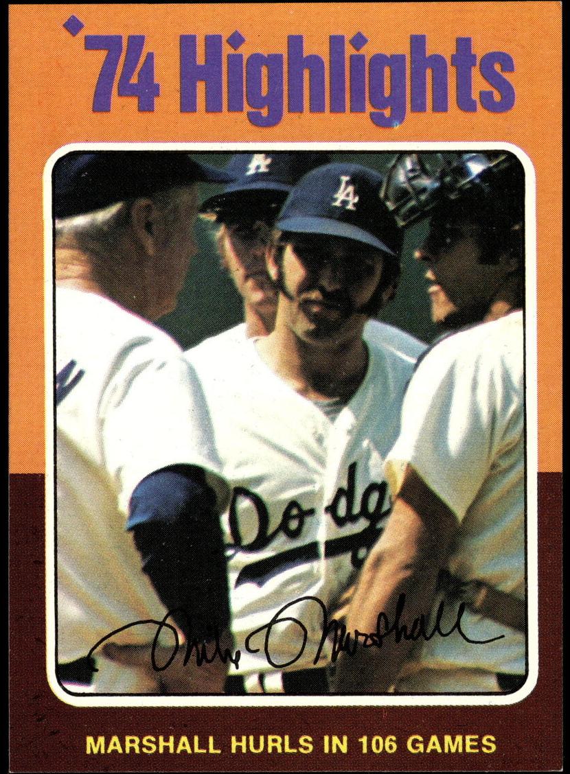 1975 Topps Mini Baseball Mike Marshall #6 PSA 7.5