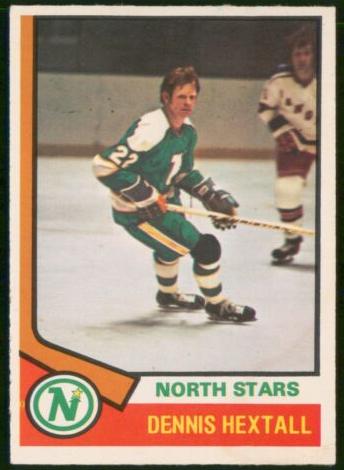 1974 O-Pee-Chee Hockey Dennis Hextall #115 PSA 8