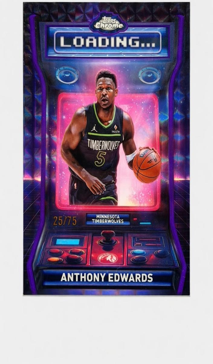 2025 Topps Chrome Basketball Geometric Purple Refractor Anthony Edwards #LD-3