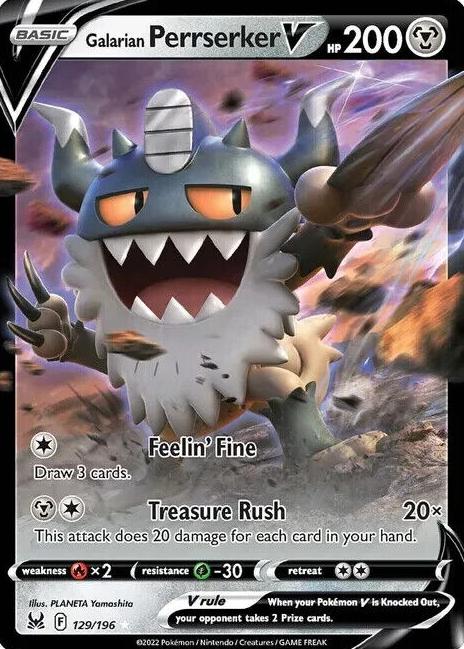 2022 Pokemon Lost Origin Galarian Perrserker #129