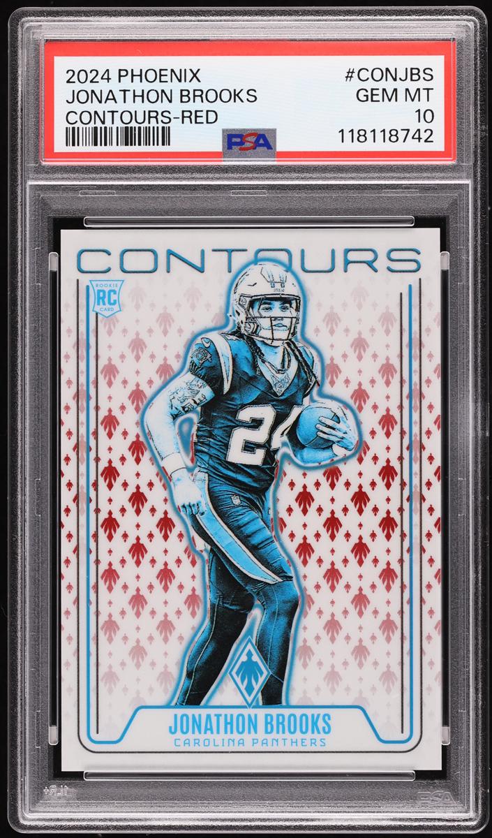2024 Panini Phoenix Football Red Jonathon Brooks #CON-JBS PSA 10