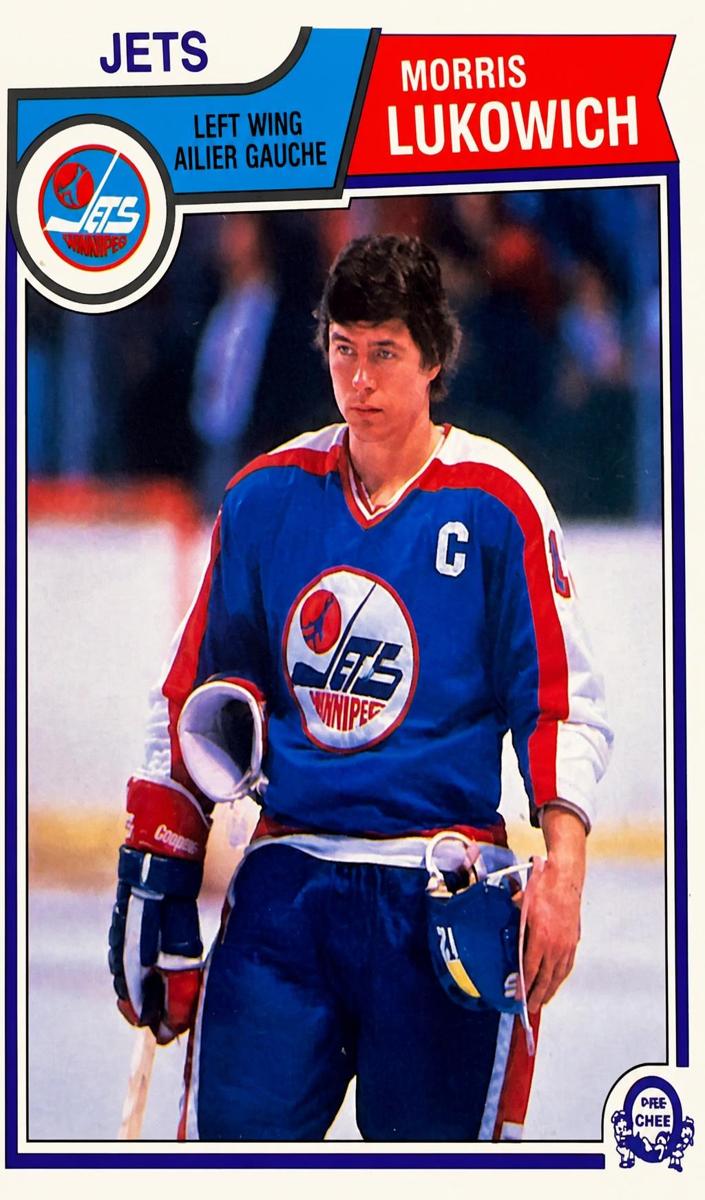 1983 O-Pee-Chee Hockey Morris Lukowich #386 PSA 8.5