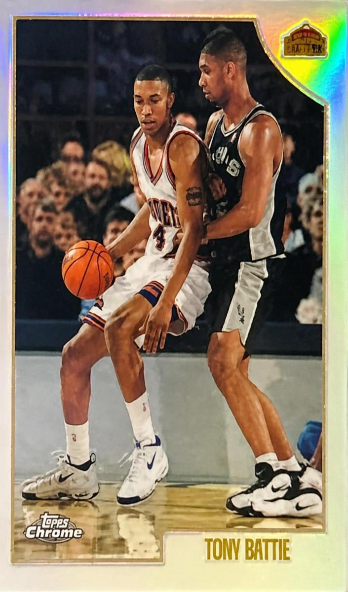 1998 Topps Chrome Basketball Refractor Tony Battie #22