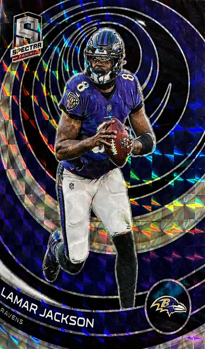 2023 Panini Spectra Football Interstellar Lamar Jackson #5 PSA 8.5
