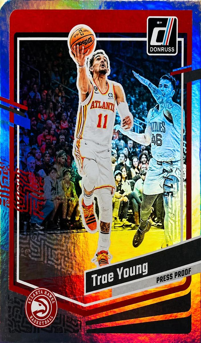 2023 Panini Donruss Basketball Press Proof Silver Die-Cut Trae Young #15