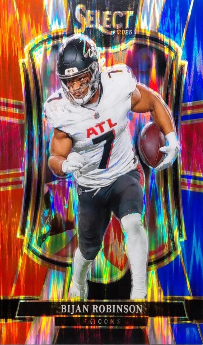 2025 Panini Select Football Red and Blue Shock Bijan Robinson #148