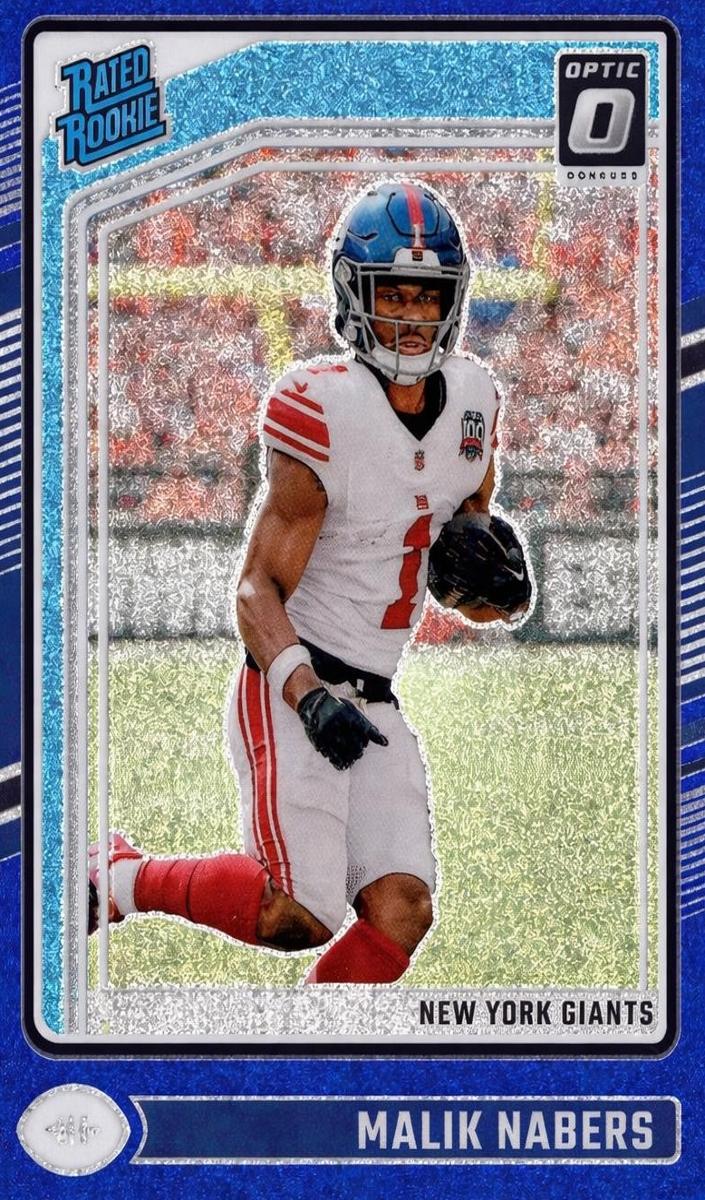 2024 Donruss Optic Football Blue Glitter Malik Nabers #271 PSA 9