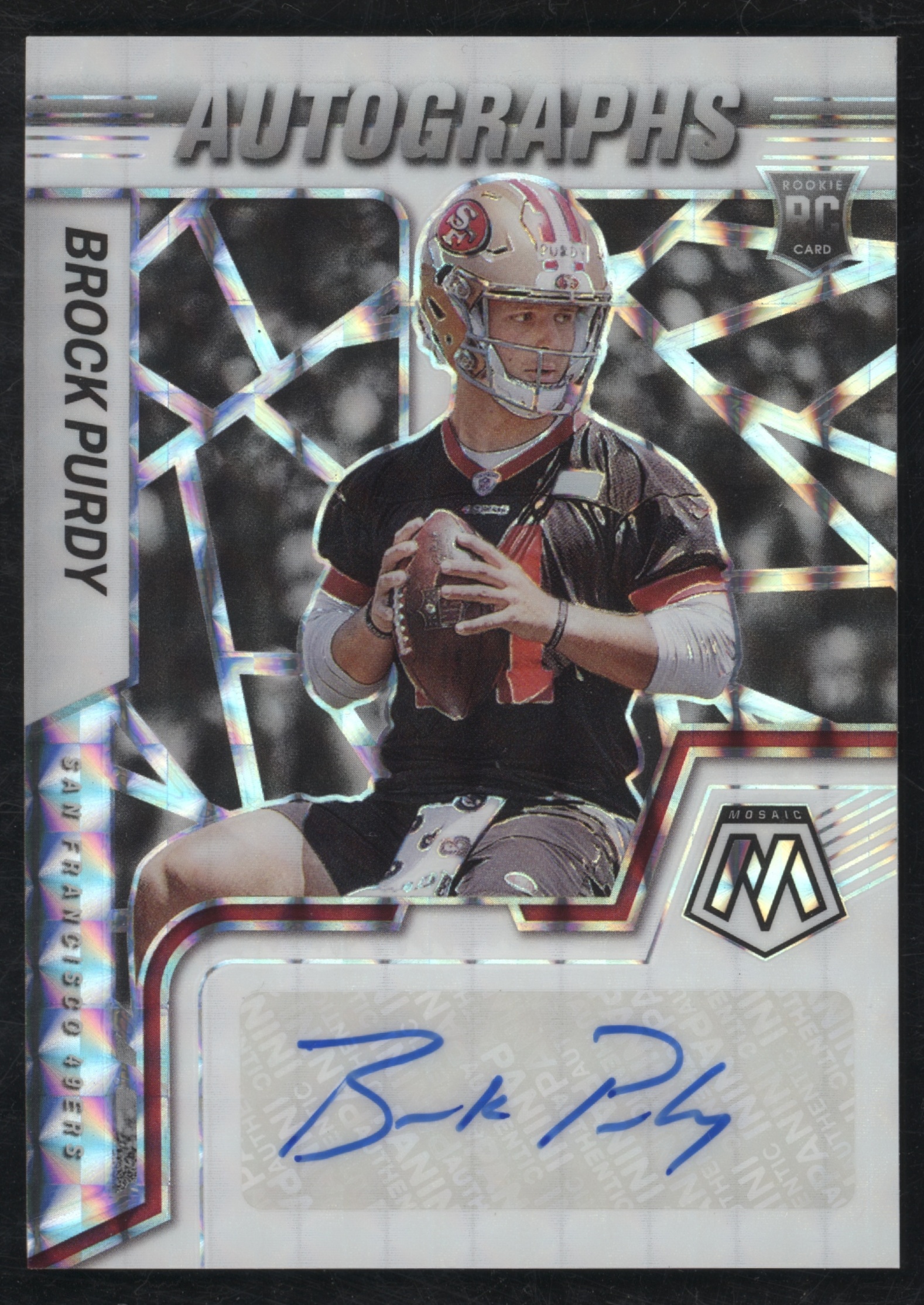 2022 Panini Mosaic Football White Brock Purdy #RAM-BP PSA 9