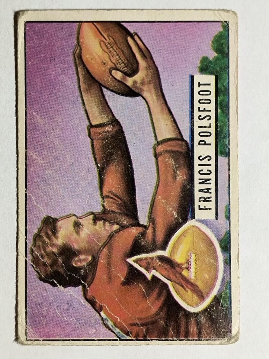 1951 Bowman Football Fran Polsfoot #136 PSA 8