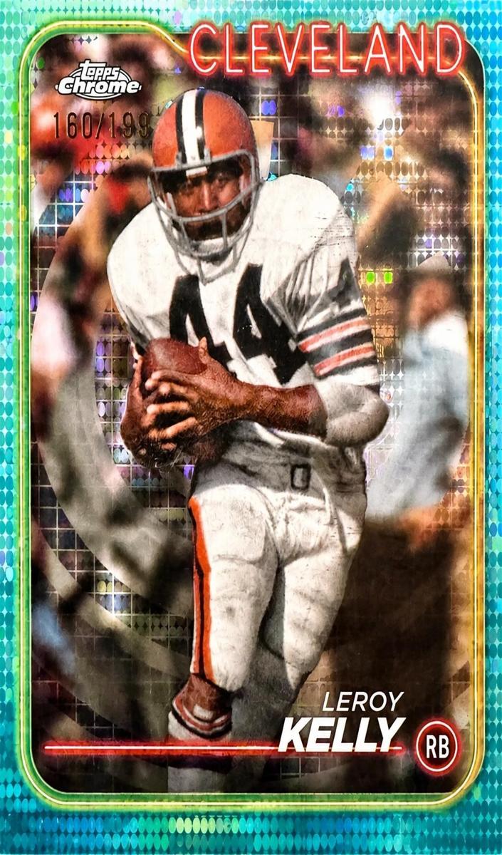 2024 Topps Chrome Football Aqua Sonar Refractor Leroy Kelly #34