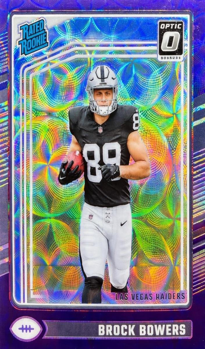 2024 Donruss Optic Football Purple Scope Brock Bowers #215 PSA 9