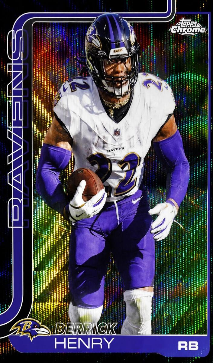 2025 Topps Chrome Football Black Wave Refractor Derrick Henry #25