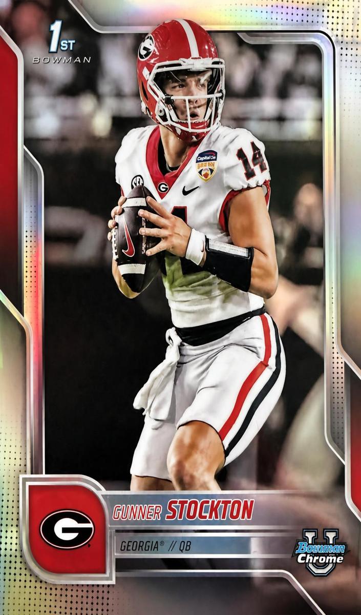 2025 Bowman Chrome University Football Refractor Gunner Stockton #131