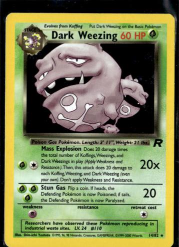 2000 Pokemon Team Rocket Dark Weezing #14