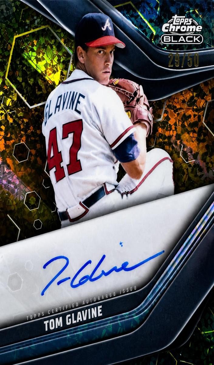 2023 Topps Chrome Black Baseball Gold Tom Glavine #CBA-TG PSA 9