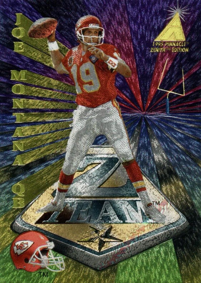1995 Pinnacle Zenith Football Joe Montana #ZT5