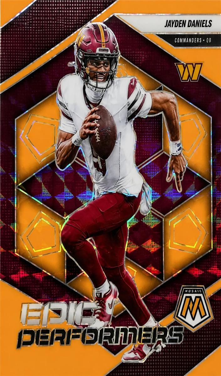 2025 Panini Mosaic Football Orange Fluorescent Jayden Daniels #20