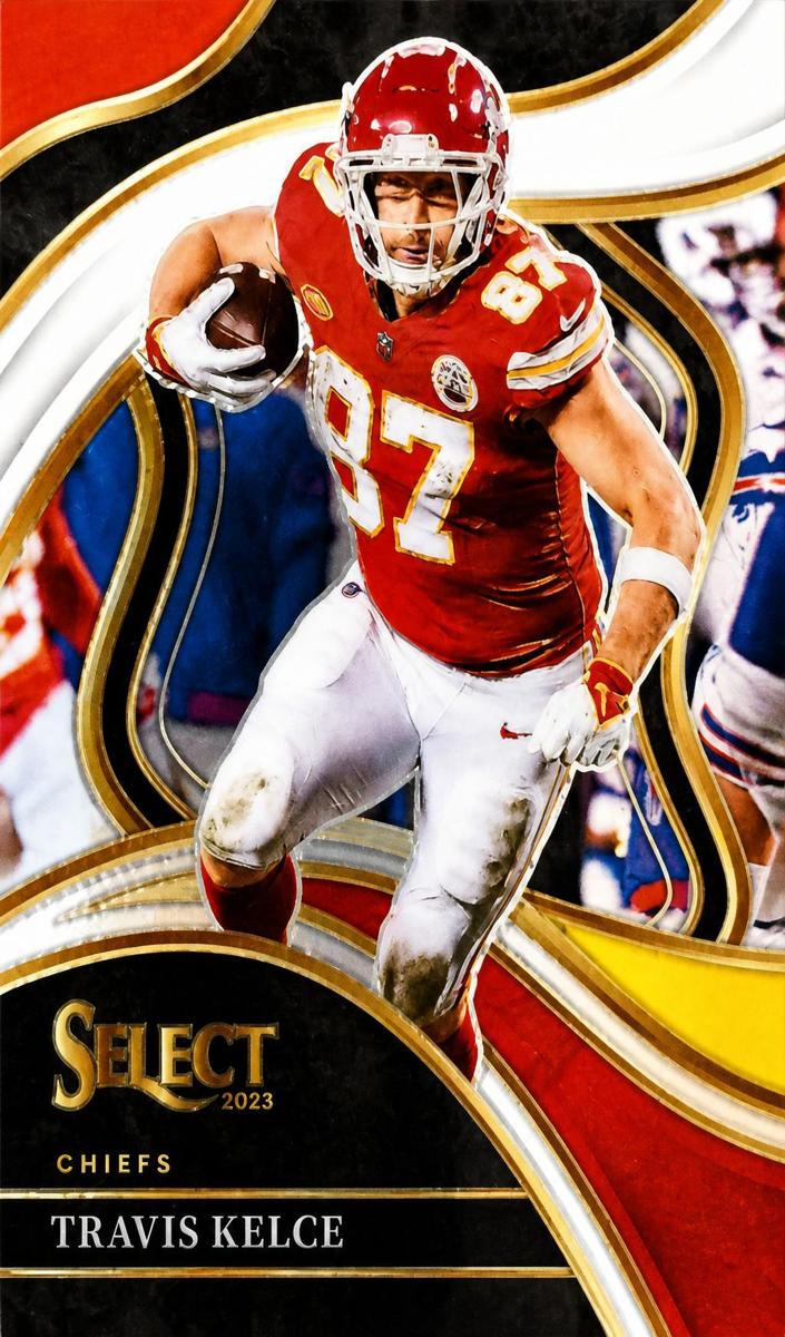 2023 Panini Prizm Football Red Yellow Travis Kelce #151 PSA 9