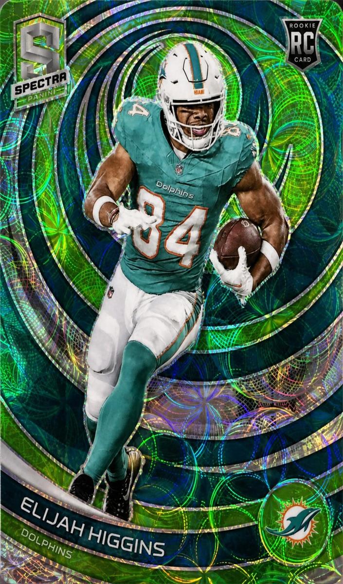 2023 Panini Spectra Football Neon Green Die Cut Elijah Higgins #196