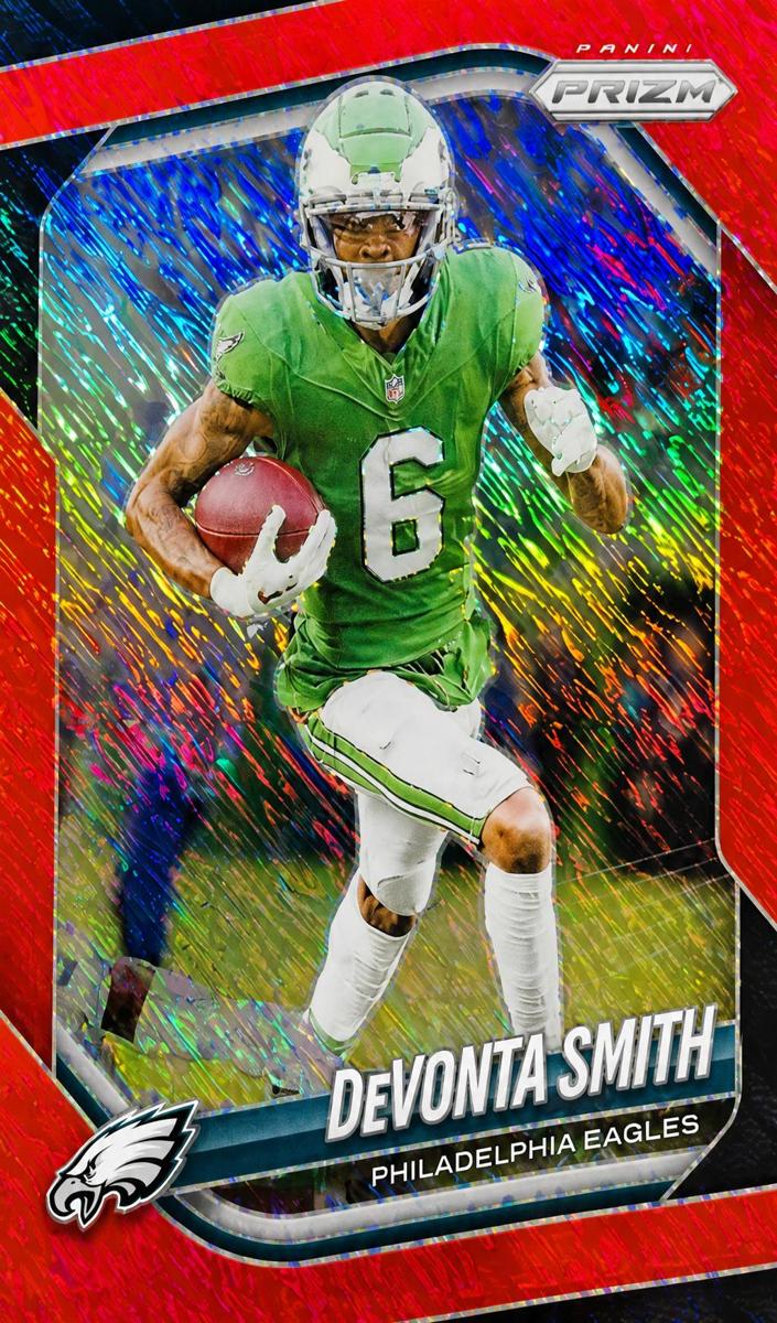 2025 Panini Prizm Football Red Shimmer DeVonta Smith #70
