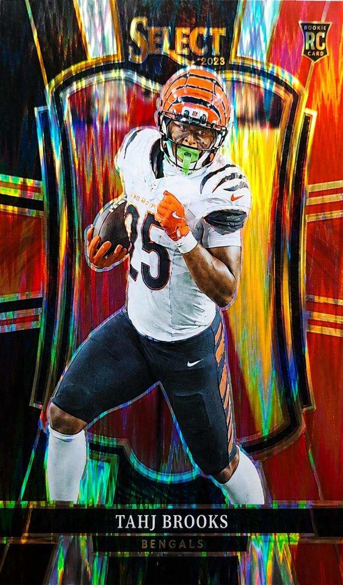 2025 Panini Select Football Black and Red Shock Tahj Brooks #158