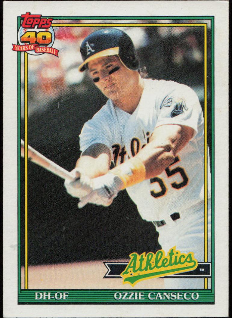 1991 Topps Baseball Ozzie Canseco #162