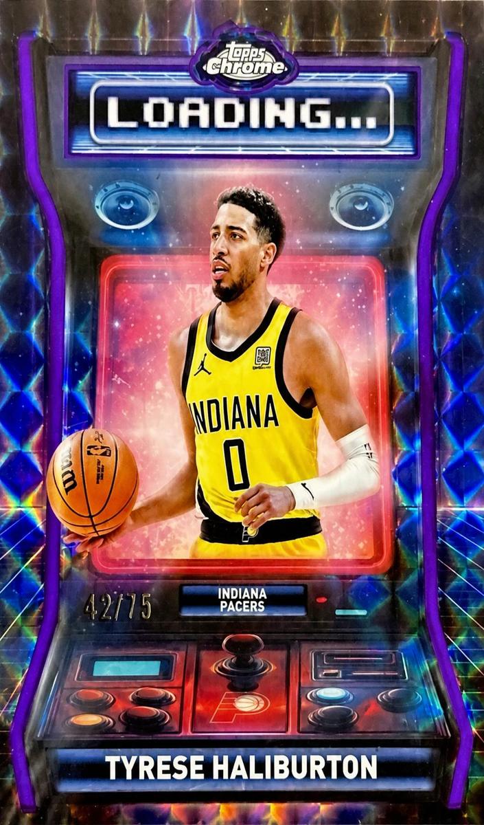 2025 Topps Chrome Basketball Geometric Purple Refractor Tyrese Haliburton #LD-10