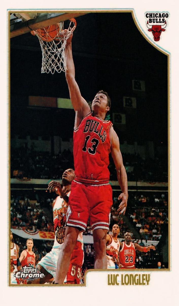 1998 Topps Chrome Basketball Refractor Luc Longley #18 PSA 7