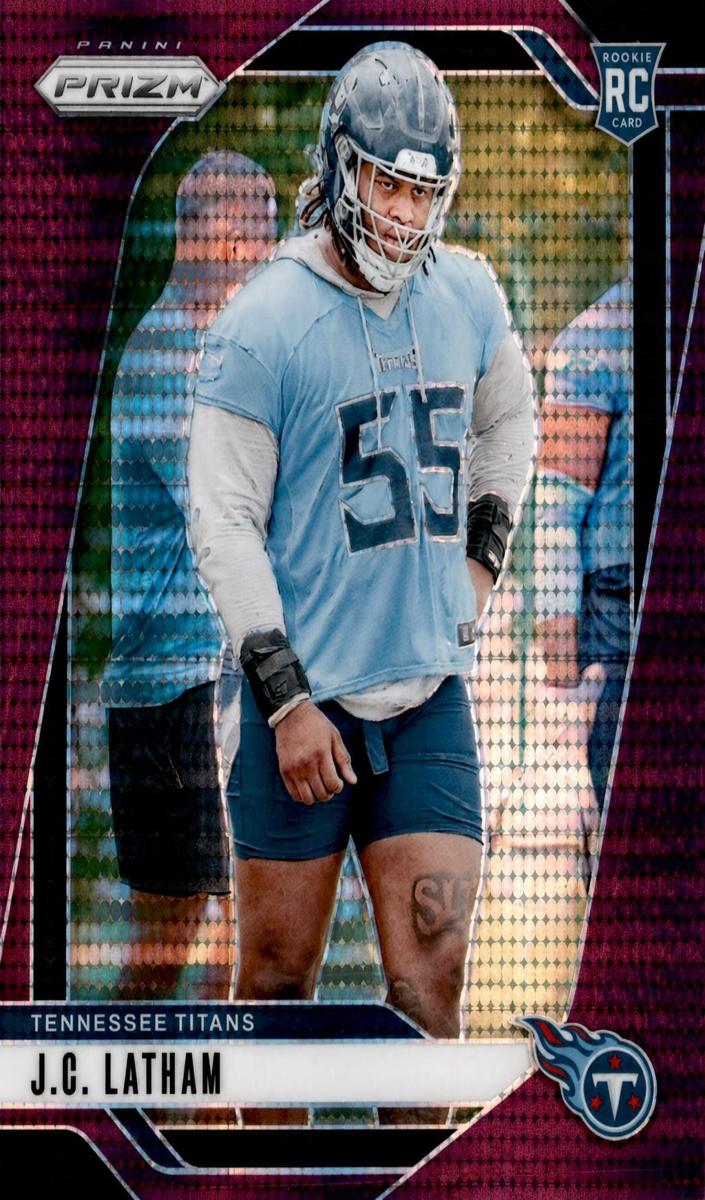 2024 Panini Prizm Football Purple Pulsar J.C. Latham #334