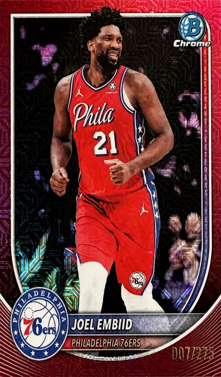 2025 Bowman Mega Box Basketball Burgundy Mojo Refractor Joel Embiid #BCV-67
