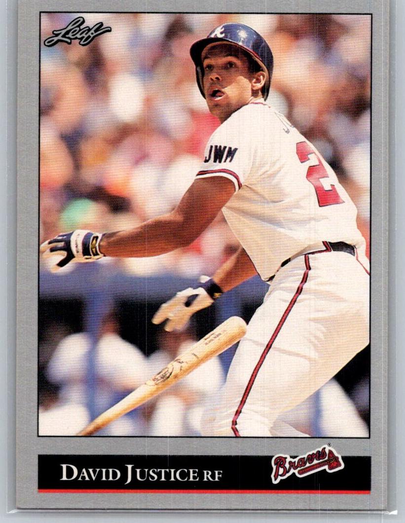 1992 Leaf Baseball David Justice #404 BGS 8.5