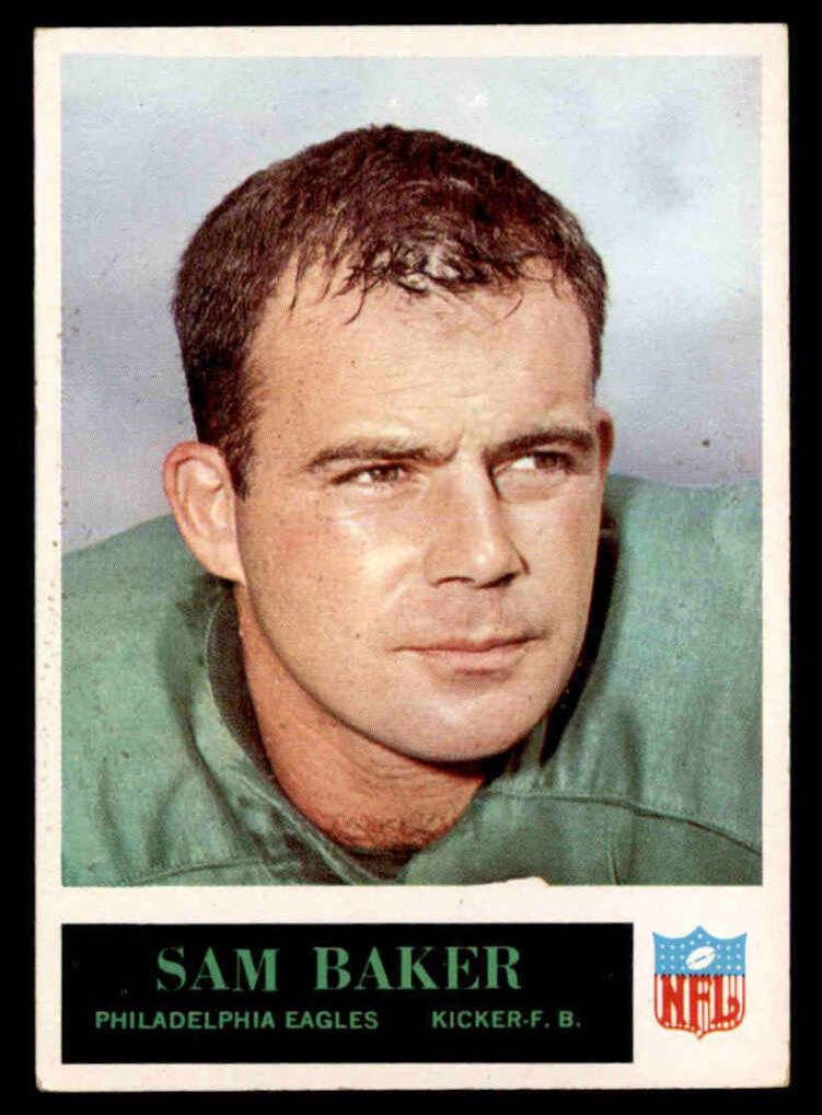 1965 Philadelphia Football Sam Baker #128 PSA 8