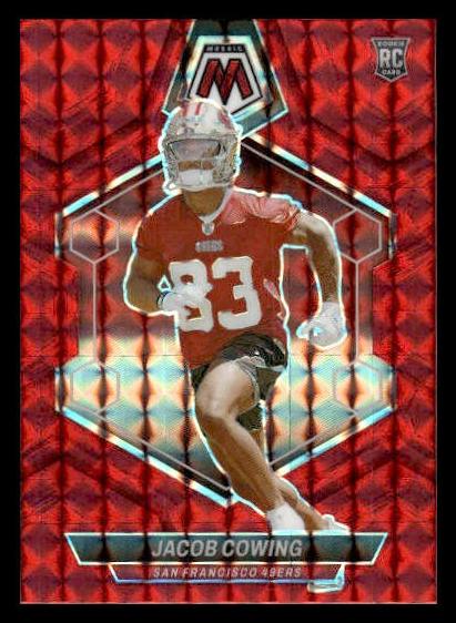 2024 Panini Mosaic Football Red Jacob Cowing #390 PSA 8