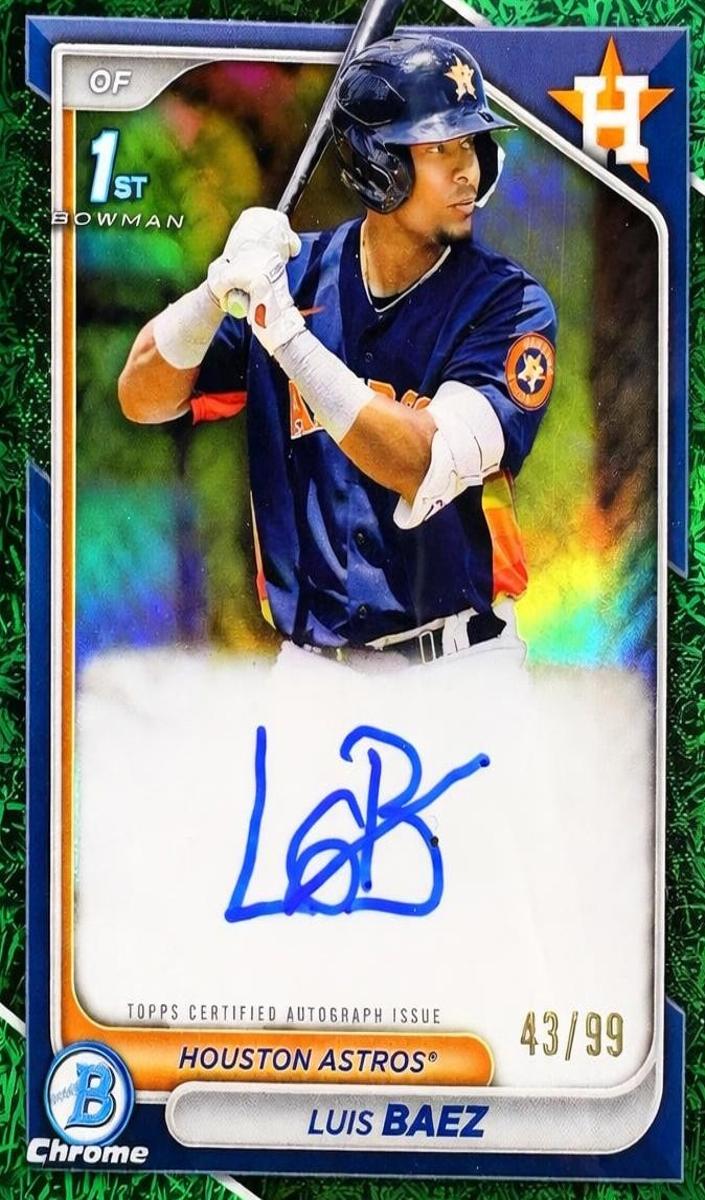 2024 Bowman Chrome Prospects Baseball Green Grass Luis Baez #CPA-LB PSA 9