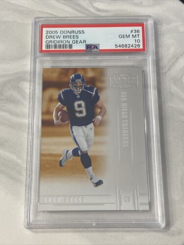 2005 Donruss Gridiron Gear Football Drew Brees #36 PSA 10