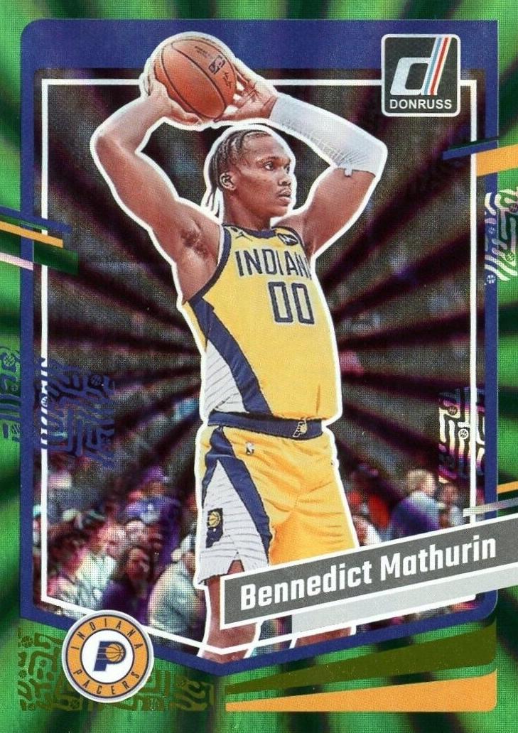 2023 Panini Donruss Basketball Holo Green Laser Bennedict Mathurin #101